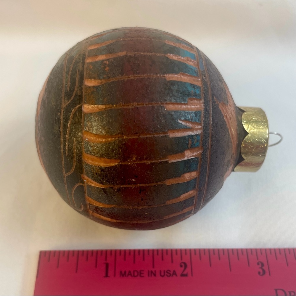 Navajo Pottery Ornament Raku Hand Etched Christmas Pottery Signed Native Indian - Picture 3 of 6